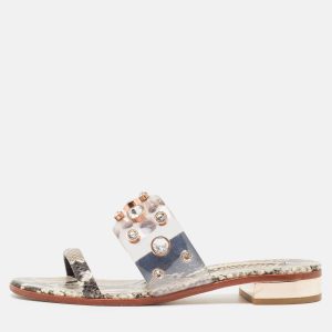 Sophia Webster Beige Snakeskin Embossed And PVC Dina Slide Sandals Size 39, Sandals - Luxury Closet catalog