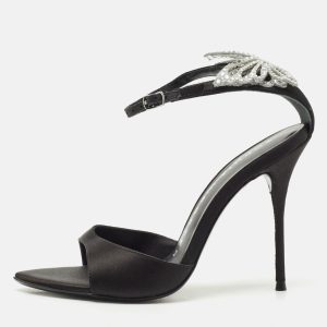 Sophia Webster Black Satin Crystal Embellished Ankle Strap Sandals Size 38, Sandals - Luxury Closet catalog
