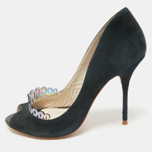 Sophia Webster Black Suede Scalloped Peep Toe Pumps Size 38, Pumps - Luxury Closet catalog