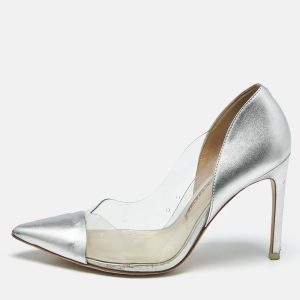 Sophia Webster Silver/Pink Leather and  PVC Daria Pointed Toe Pumps Size 38.5, Pumps - Luxury Closet catalog