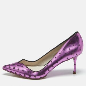 Sophia Webster  Purple Heart Print Leather Loren Peep Toe Pumps Size 37, Pumps - Luxury Closet catalog