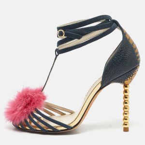 Sophia Webster Green Suede and Fur Detail Ankle Strap Wrap Up Sandals Size 38, Sandals - Luxury Closet catalog