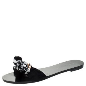 Sophia Webster Black Suede Jada Pom Pom Slide Flats Size 37, Flats - Luxury Closet catalog