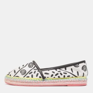 Sophia Webster White/Black Canvas and Leather Espadrille Flats Size 40.5, Flats - Luxury Closet catalog