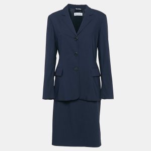Sportmax Navy Blue Wool Blend Skirt Suit M, Suits - Luxury Closet catalog