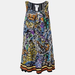 Sportmax Multicolor Printed Silk Sleeveless Shift Dress S, Dresses - Luxury Closet catalog