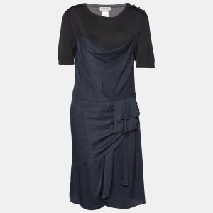 Sportmax Charcoal Grey Wool & Silk Draped Mini Dress L, Dresses - Luxury Closet catalog