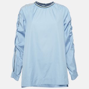 Sportmax Blue Side Stripe Poplin Long Sleeve Top L, Shirts & Tops - Luxury Closet catalog