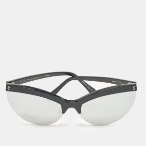 Stella McCartney Black/Silver SC0083S Mirror Cat Eye Sunglasses, Sunglasses - Luxury Closet catalog