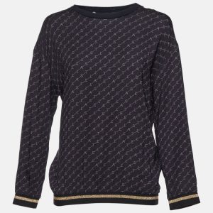 Stella McCartney Navy Blue Logo Printed Jersey Jumper S, Sweaters & Cardigans - Luxury Closet catalog