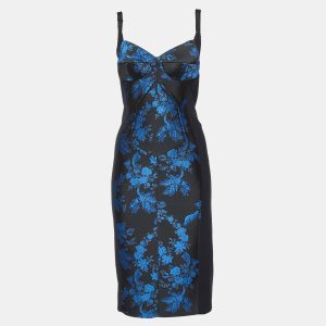 Stella McCartney Black Stretch Crepe Floral Jacquard Paneled Bustier Midi Dress S, Dresses - Luxury Closet catalog