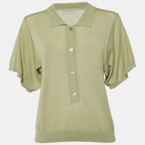 Stella McCartney Green Cotton Knit Polo Jumper S, Sweaters & Cardigans - Luxury Closet catalog