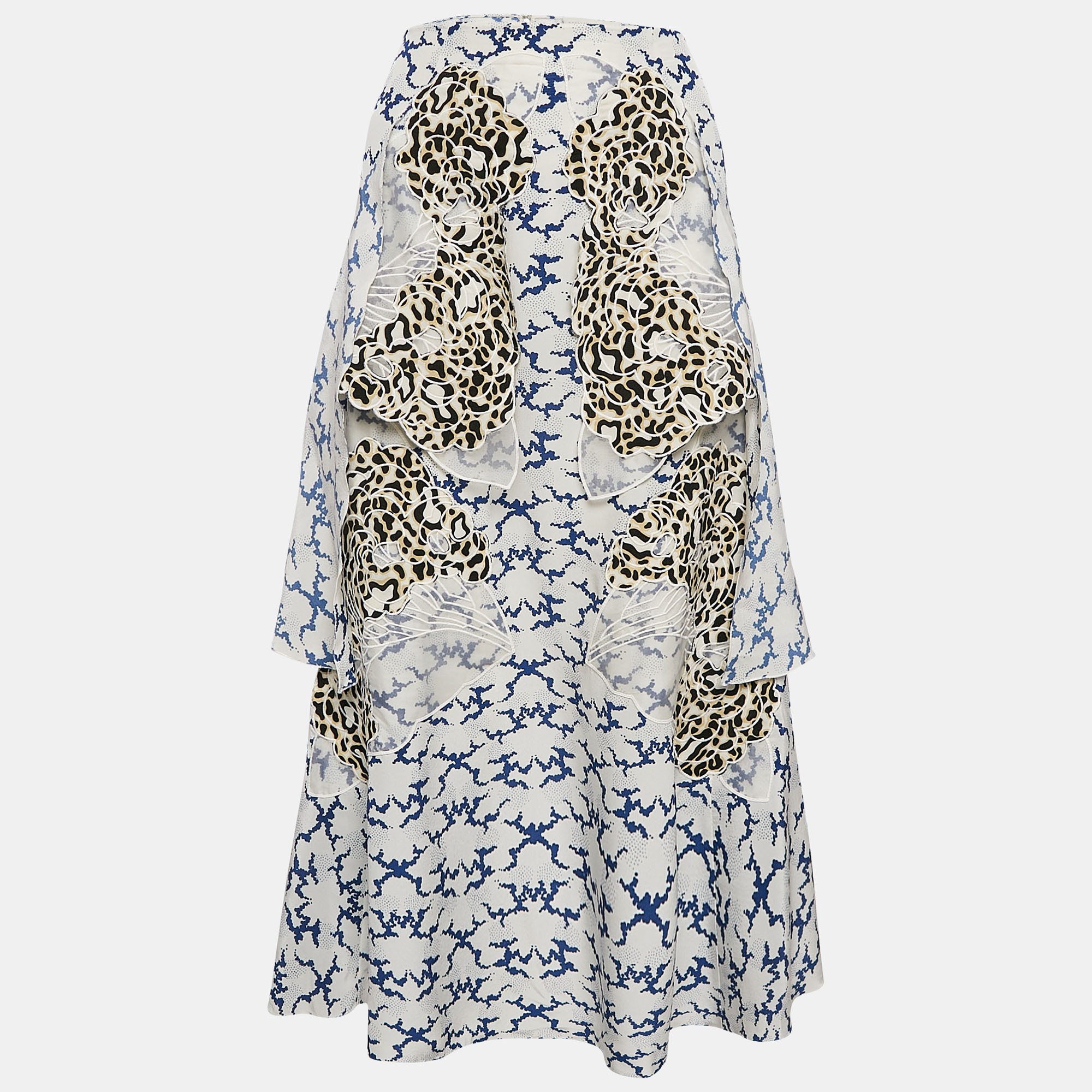 Stella McCartney White Printed Silk Layered Midi Skirt M, Skirts - Luxury Closet catalog