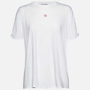Stella McCartney White Cotton Star Embroidered Crew Neck T-Shirt M, Shirts & Tops - Luxury Closet catalog