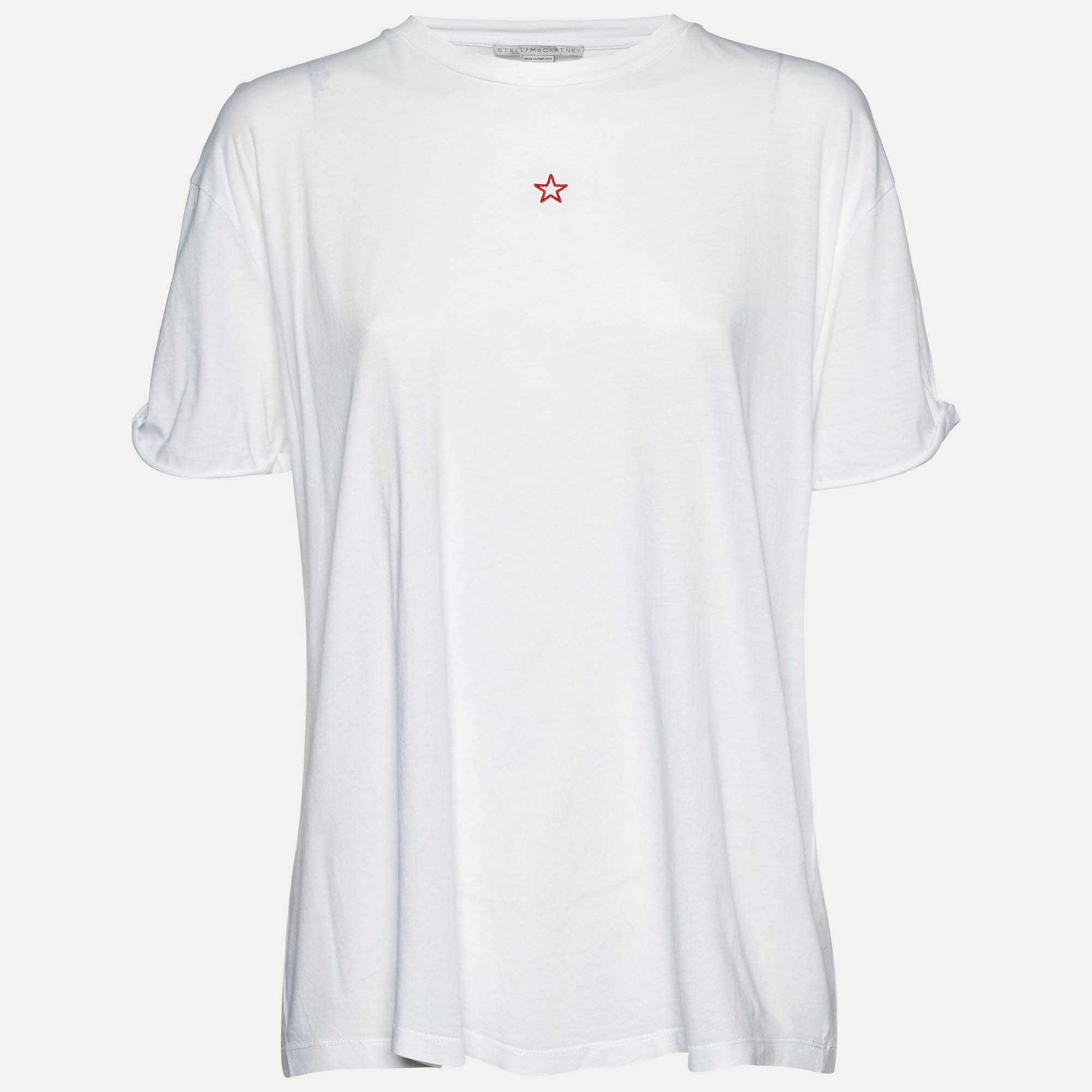 Stella McCartney White Cotton Star Embroidered Crew Neck T-Shirt M, Shirts & Tops - Luxury Closet catalog