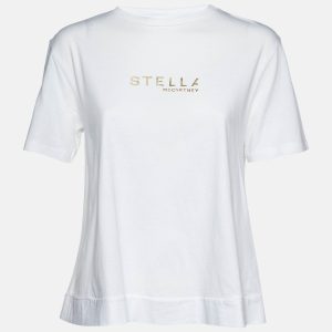 Stella McCartney White Cotton Logo Embossed Crew Neck T-Shirt M, Shirts & Tops - Luxury Closet catalog