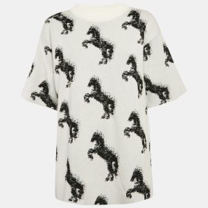 Stella McCartney Grey Pixel Horse Intarsia Knit Sweatshirt M, Sweaters & Cardigans - Luxury Closet catalog