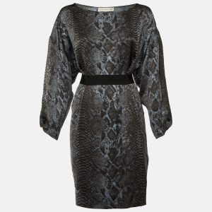 Stella McCartney Grey Snake Print Silk Satin Mini Dress M, Dresses - Luxury Closet catalog