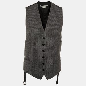 Stella McCartney Charcoal Grey Patterned Wool Sleeveless Vest S, Coats & Jackets - Luxury Closet catalog