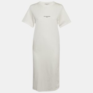 Stella McCartney White Logo Print Cotton Knit T-Shirt Dress S, Dresses - Luxury Closet catalog
