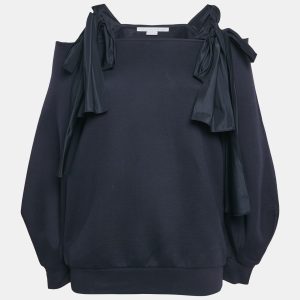 Stella McCartney Navy Blue Jersey Tie-Up Sleeve Blouse S, Shirts & Tops - Luxury Closet catalog