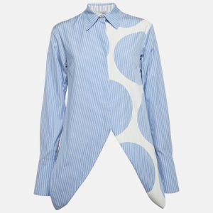 Stella McCartney Blue Stripe Cotton Asymmetric Shirt XS, Shirts & Tops - Luxury Closet catalog