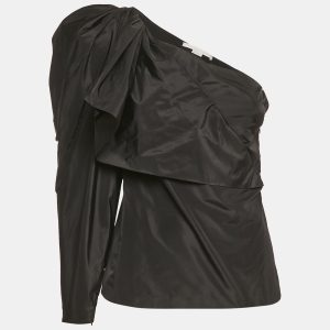Stella McCartney Black Silk Blend Bow Detail One Shoulder Top S, Shirts & Tops - Luxury Closet catalog