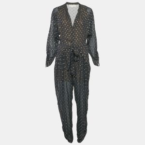 Stella McCartney Navy Blue Silk Lurex Fil-coupe Tie-Up Detail  Jumpsuit M, Suits - Luxury Closet catalog