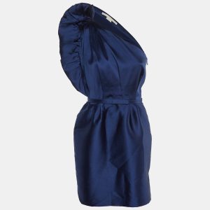 Stella McCartney Blue Cotton & Silk One Shoulder Dress M, Dresses - Luxury Closet catalog