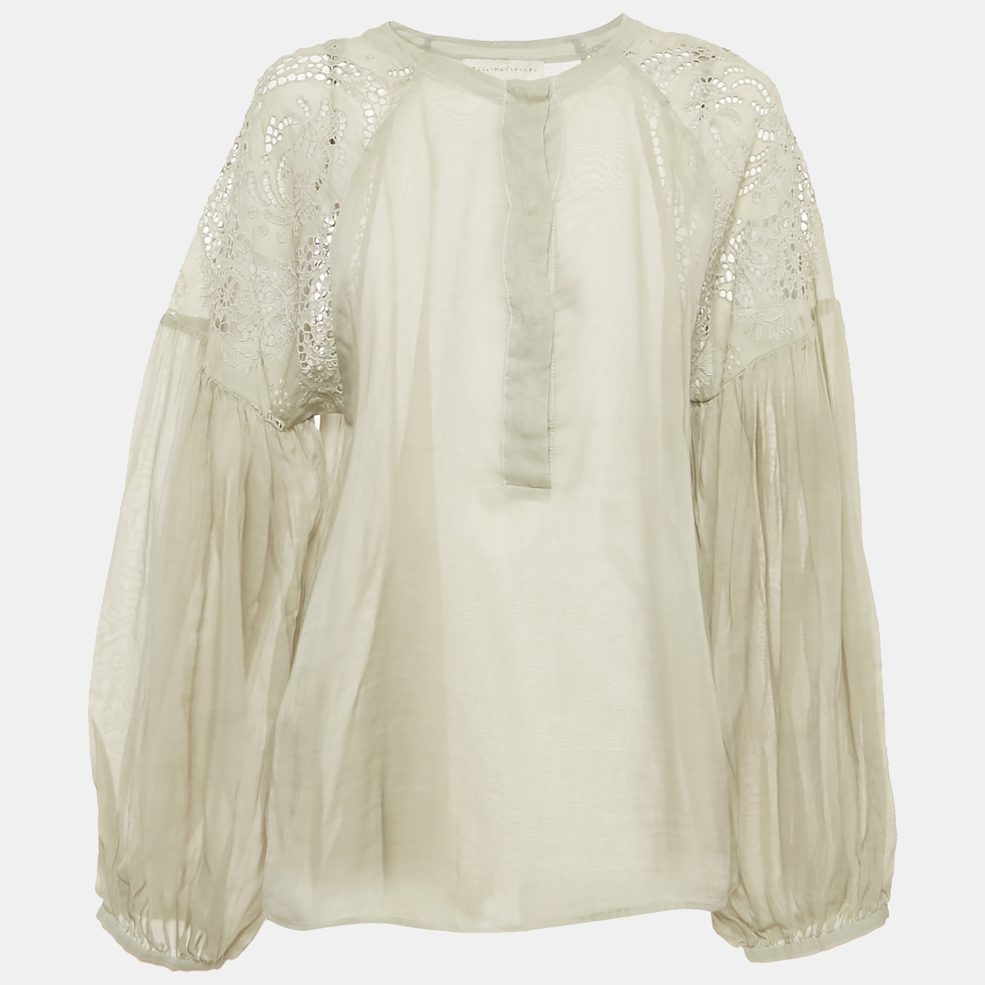 Stella McCartney Grey Broderie Anglaise Cotton Blouse S, Shirts & Tops - Luxury Closet catalog