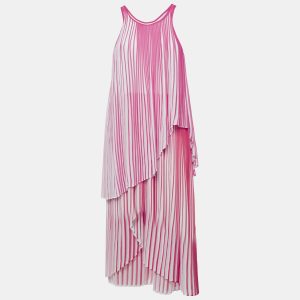 Stella McCartney Pink/Red Pleated Crepe Sleeveless Dress M, Dresses - Luxury Closet catalog