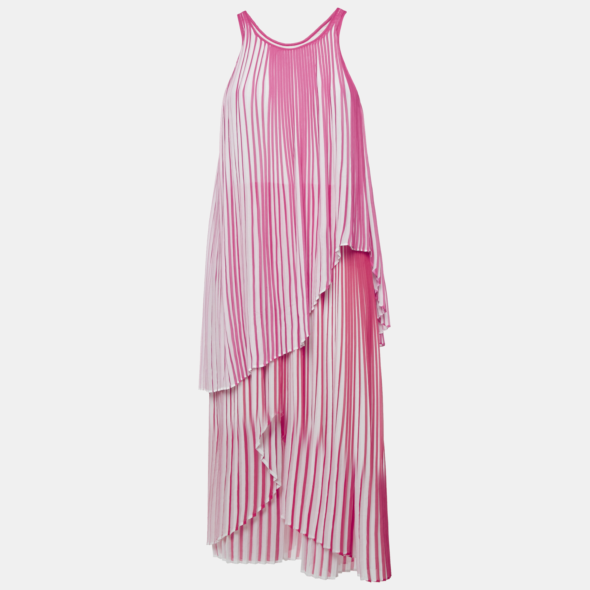Stella McCartney Pink/Red Pleated Crepe Sleeveless Dress M, Dresses - Luxury Closet catalog