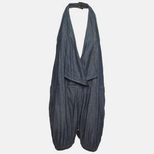Stella McCartney Blue Cotton Halter Neck Backless Playsuit M, Suits - Luxury Closet catalog