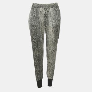 Stella McCartney Grey Snakeskin Print Silk Joggers M, Clothing - Luxury Closet catalog