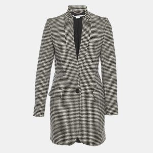 Stella McCartney Monocrome Houndstooth Pattern Wool Mid Length Coat M, Coats & Jackets - Luxury Closet catalog