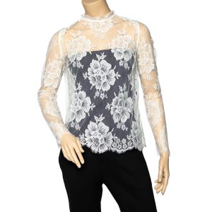 Stella McCartney White Lace Fringed Sheer Top S, Shirts & Tops - Luxury Closet catalog