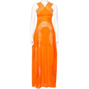 Stella McCartney Orange Lace & Mesh Inset Sleeveless Maxi Dress XS, Dresses - Luxury Closet catalog