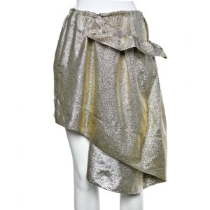 Stella McCartney Gold Lurex Gathered Brynn Asymmetric Skirt M, Skirts - Luxury Closet catalog