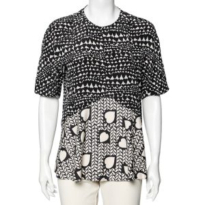 Stella McCartney Monochrome Heart Printed Silk Flounce Top M, Shirts & Tops - Luxury Closet catalog