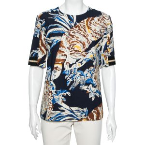 Stella McCartney Navy Blue Stretch Crepe Cat Print Blouse S, Shirts & Tops - Luxury Closet catalog