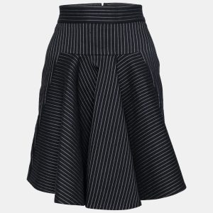 Stella McCartney Black Cotton Striped Flared Mini Skirt S, Skirts - Luxury Closet catalog