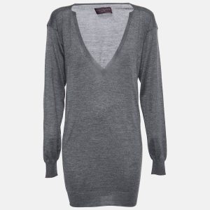 Stella McCartney Grey Knit Long Sleeve V Neck Sweater S, Sweaters & Cardigans - Luxury Closet catalog