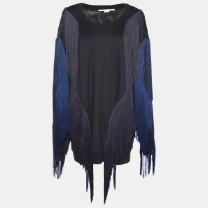 Stella McCartney Black Cotton Knit Fringed Sweater Mini Dress L, Dresses - Luxury Closet catalog