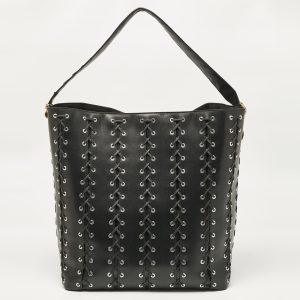 Stella McCartney Black Faux Leather Whipstitch Frayme Shopper Tote, Tote Handbags - Luxury Closet catalog