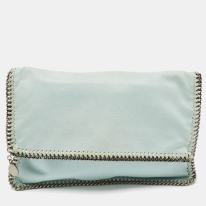 Stella McCartney Mint Green Faux Suede Falabella Foldover Clutch, Clutches & Special Occasion Bags - Luxury Closet catalog