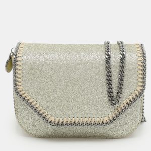 Stella McCartney Gold Glitter Mini Falabella Box Shoulder Bag, Shoulder Bags - Luxury Closet catalog