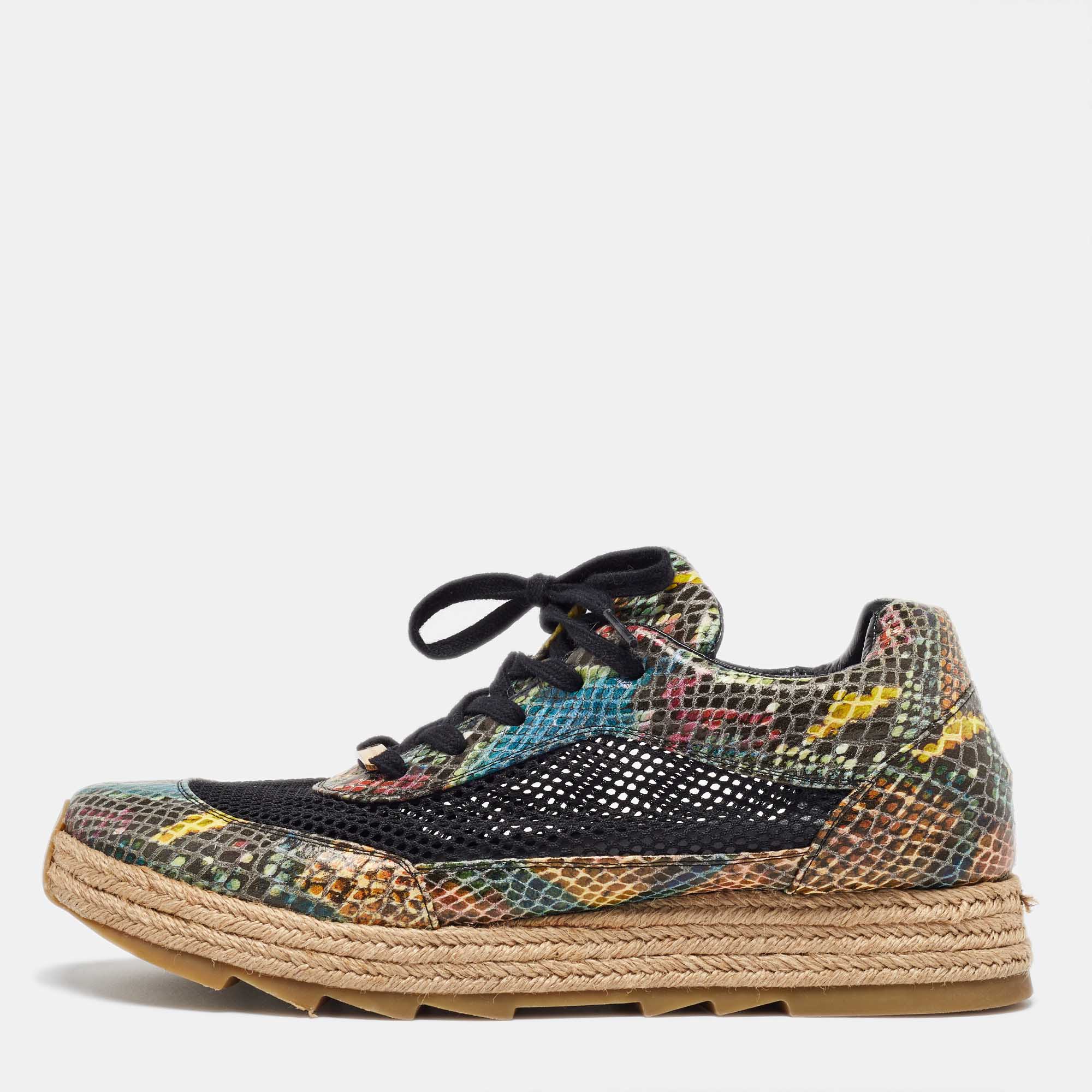 Stella McCartney Multicolor Python Effect Faux Leather and Mesh Espadrille Sneakers Size 41, Athletic Shoes & Sneakers - Luxury Closet catalog