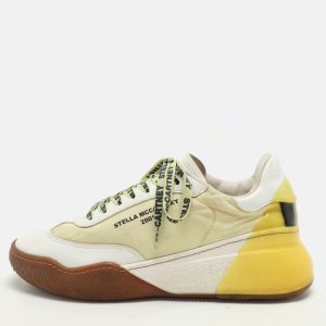 Stella McCartney White/Yellow Faux Leather and Neoprene Loop Low Top Sneakers Size 38, Athletic Shoes & Sneakers - Luxury Closet catalog