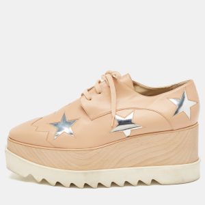 Stella McCartney Beige Faux Leather Elyse Star Wedge Sneakers Size 41, Athletic Shoes & Sneakers - Luxury Closet catalog