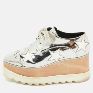 Stella McCartney Silver/White Faux Leather Elyse Star Platform Derby Sneakers Size 36, Athletic Shoes & Sneakers - Luxury Closet catalog